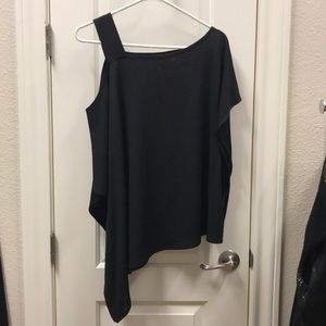 Super cute black asymmetrical top